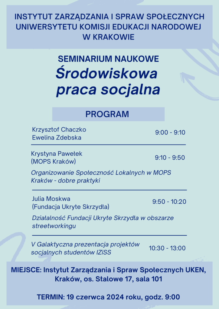 Środowiskowa praca socjalna - seminarium naukowe 